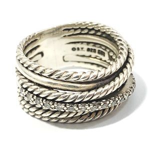 Vintage David Yurman diamond sterling silver ring